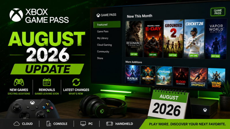 Xbox Game Pass August 2026 Update: New Games & Removals
